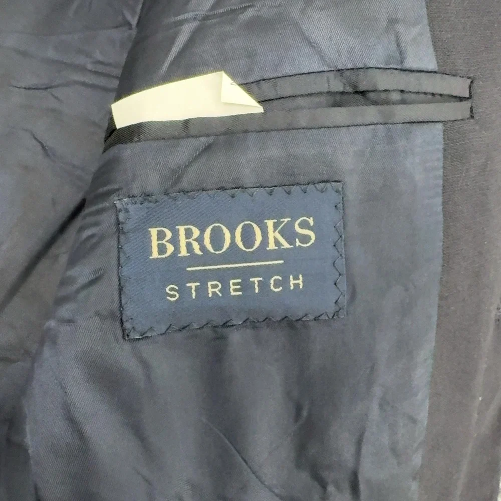 Brooks Brothers Blazer Mens 44 L Black Wool Stretch Two Button Professional